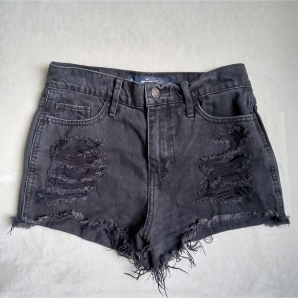 Hollister High Rise Boyfriend Destroyed Distressed Frayed Hem Size 1 Waist 25 - Picture 8 of 16